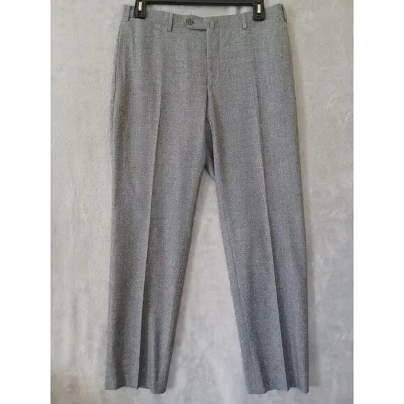 Canali Tessuto Stretch Pants Gray 34x31 Wool Silk Elastane Classic Preppy Italy - Picture 14 of 14